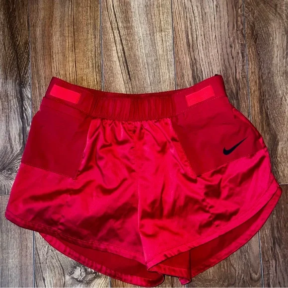 Nike Women's Red Athletic Shorts - Picture 2 of 3